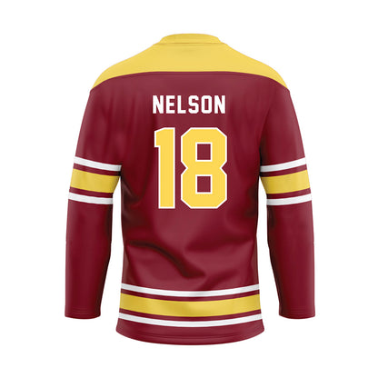 NSU - NCAA Women's Soccer : Clara Nelson - Maroon Hockey Jersey-1
