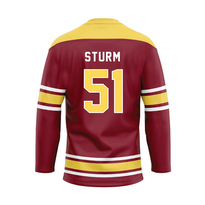 NSU - NCAA Football : Chase Sturm - Maroon Hockey Jersey-1