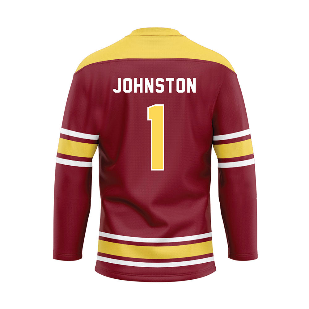 NSU - NCAA Football : Kiyon Johnston - Maroon Hockey Jersey-1