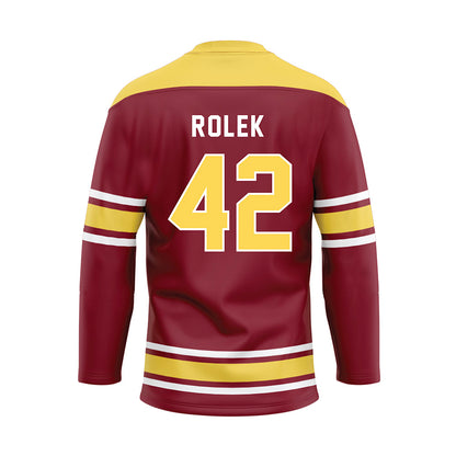 NSU - NCAA Softball : Grace Rolek - Maroon Hockey Jersey-1