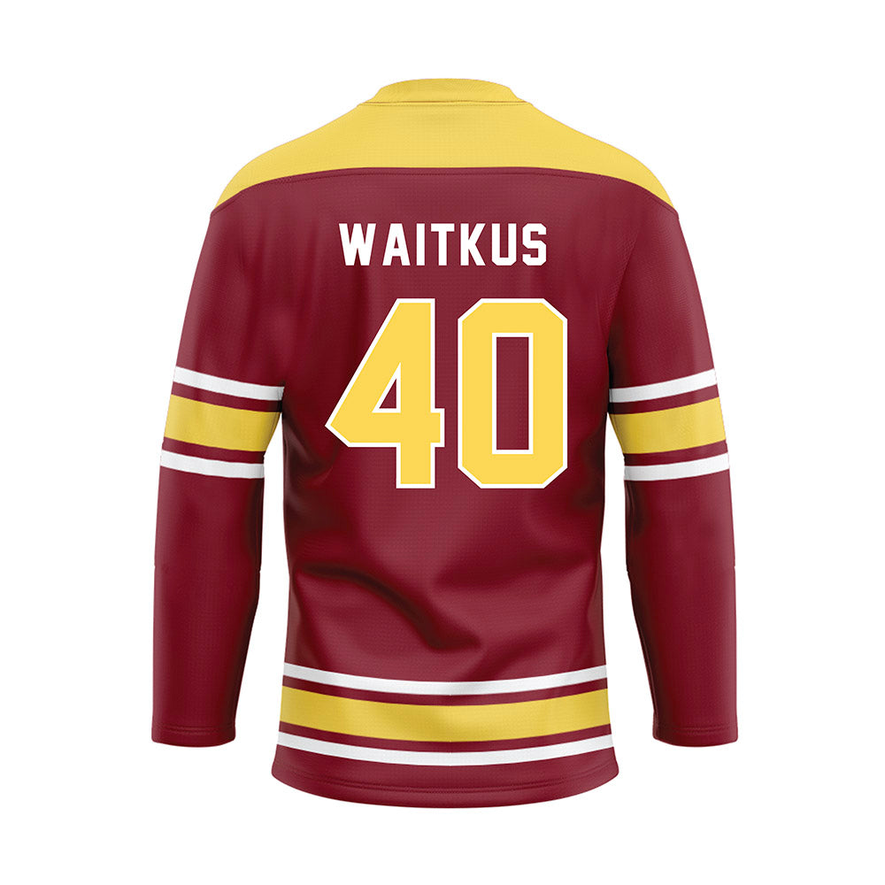 NSU - NCAA Football : Jackson Waitkus - Maroon Hockey Jersey-1