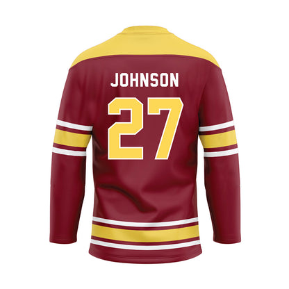 NSU - NCAA Football : Kale Johnson - Maroon Hockey Jersey-1