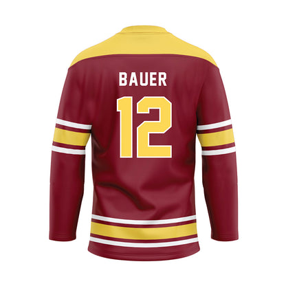 NSU - NCAA Football : Israel Bauer - Maroon Hockey Jersey-1