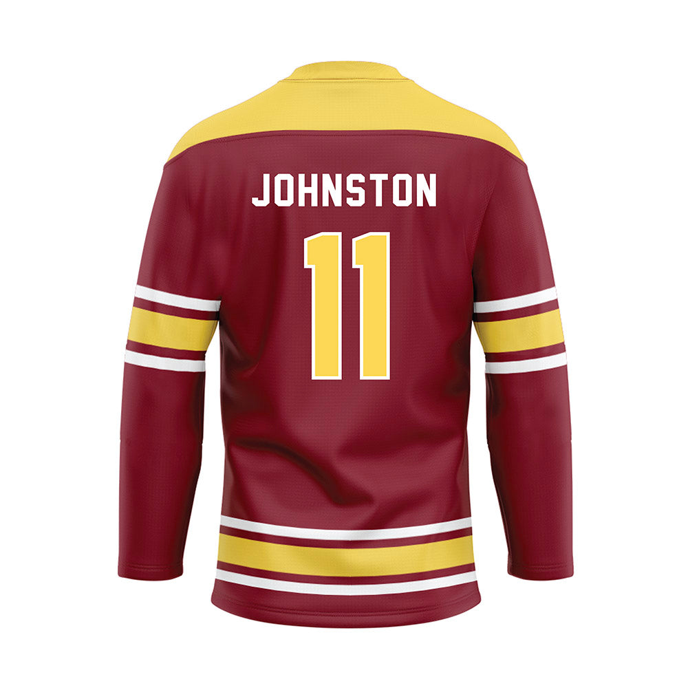 NSU - NCAA Football : Kiyon Johnston - Maroon Hockey Jersey-1