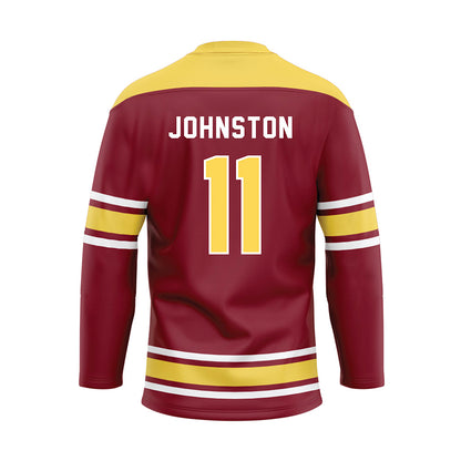NSU - NCAA Football : Kiyon Johnston - Maroon Hockey Jersey-1