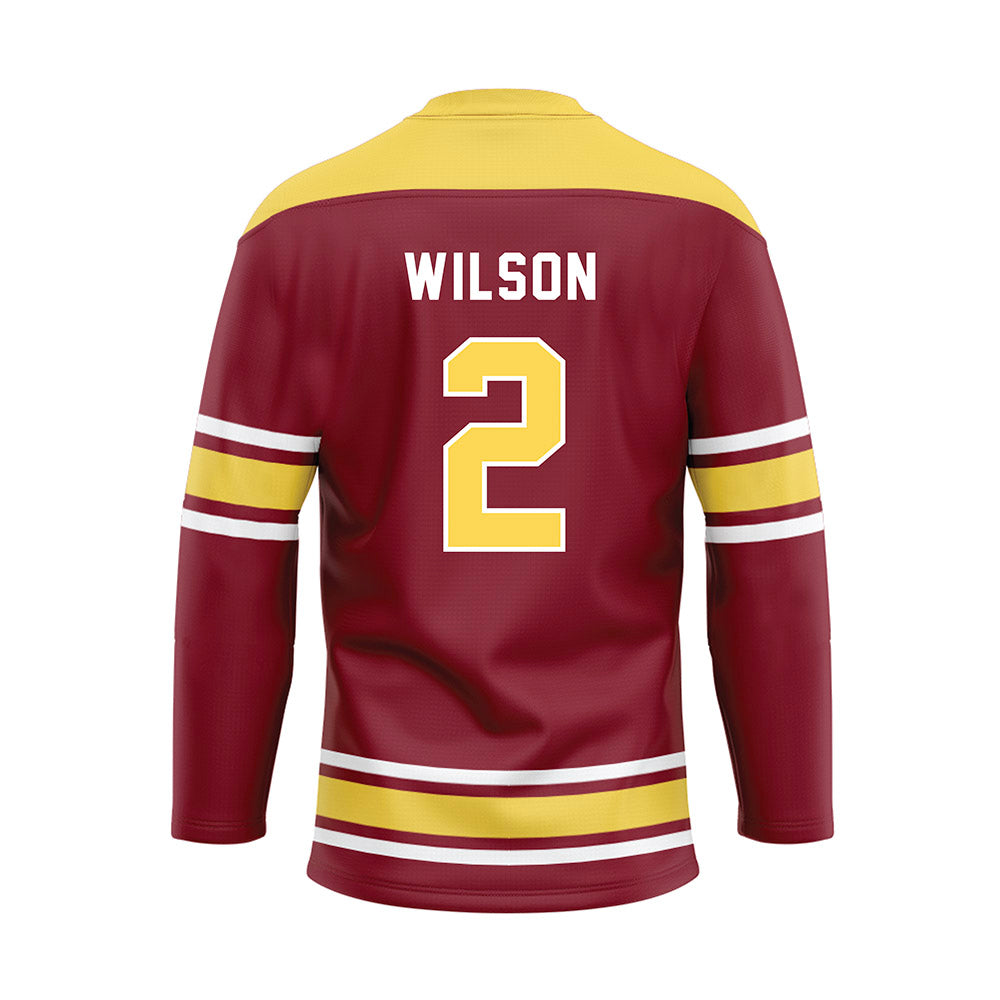 NSU - NCAA Football : Adrian Wilson - Maroon Hockey Jersey-1