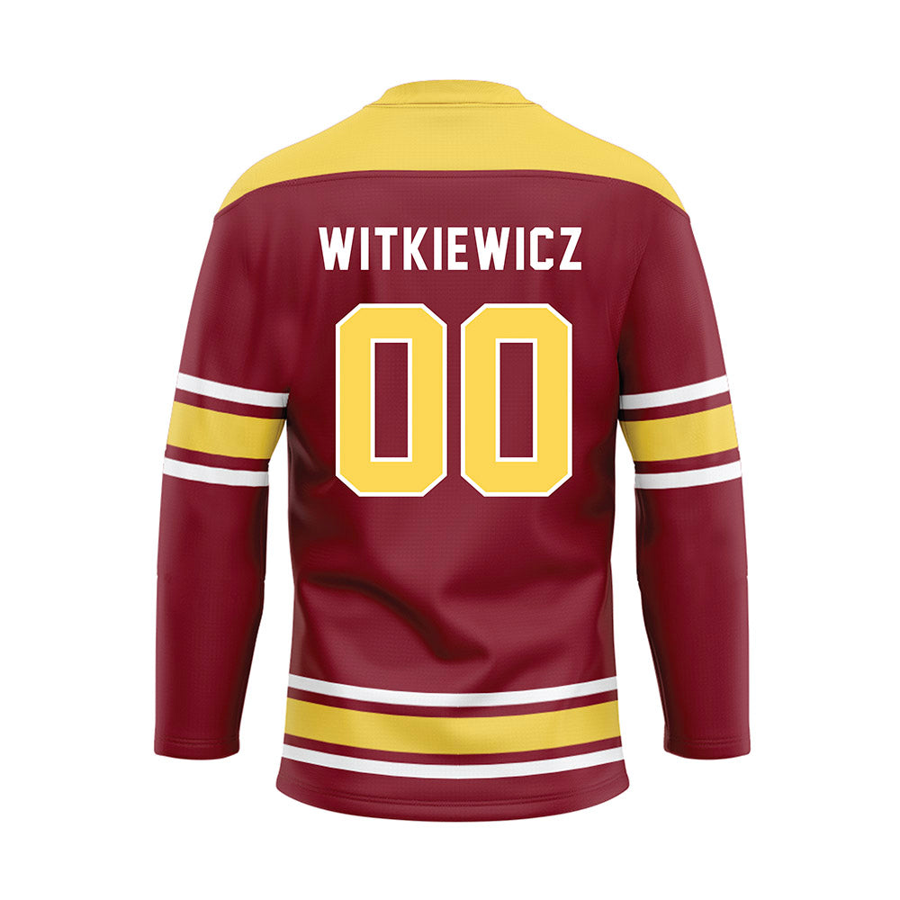 NSU - NCAA Football : Edward Witkiewicz - Maroon Hockey Jersey-1