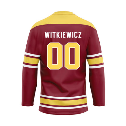 NSU - NCAA Football : Edward Witkiewicz - Maroon Hockey Jersey-1