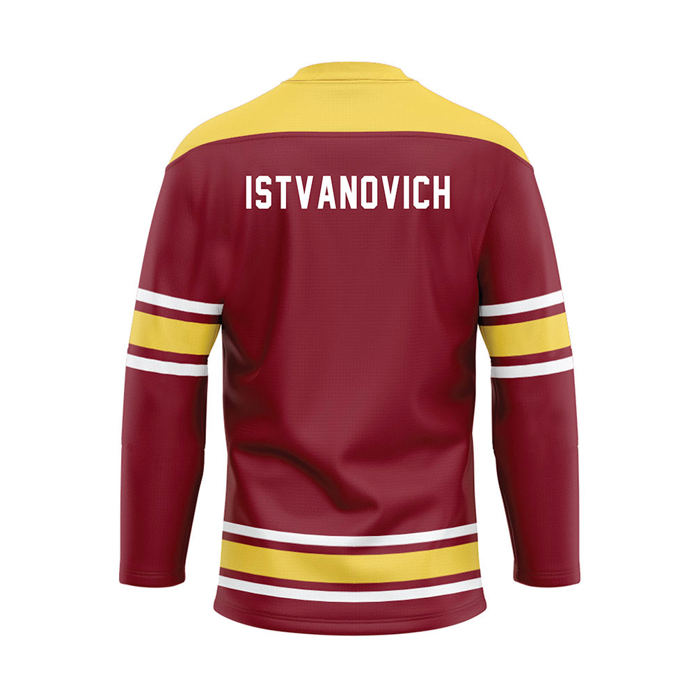 NSU - NCAA Men's Track & Field : Dan Istvanovich - Maroon Hockey Jersey-1