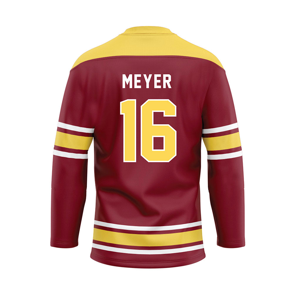 NSU - NCAA Football : Colten Meyer - Maroon Hockey Jersey-1