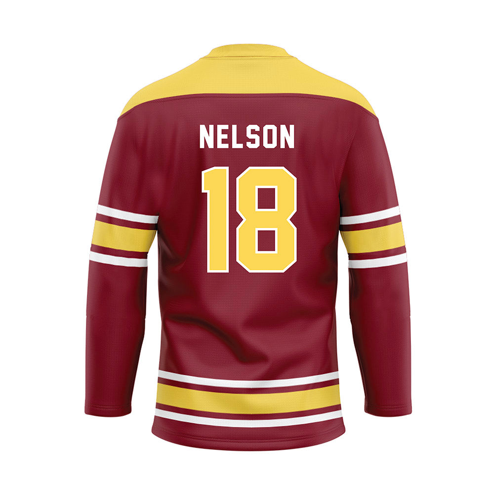 NSU - NCAA Women's Soccer : Clara Nelson - Maroon Hockey Jersey-1