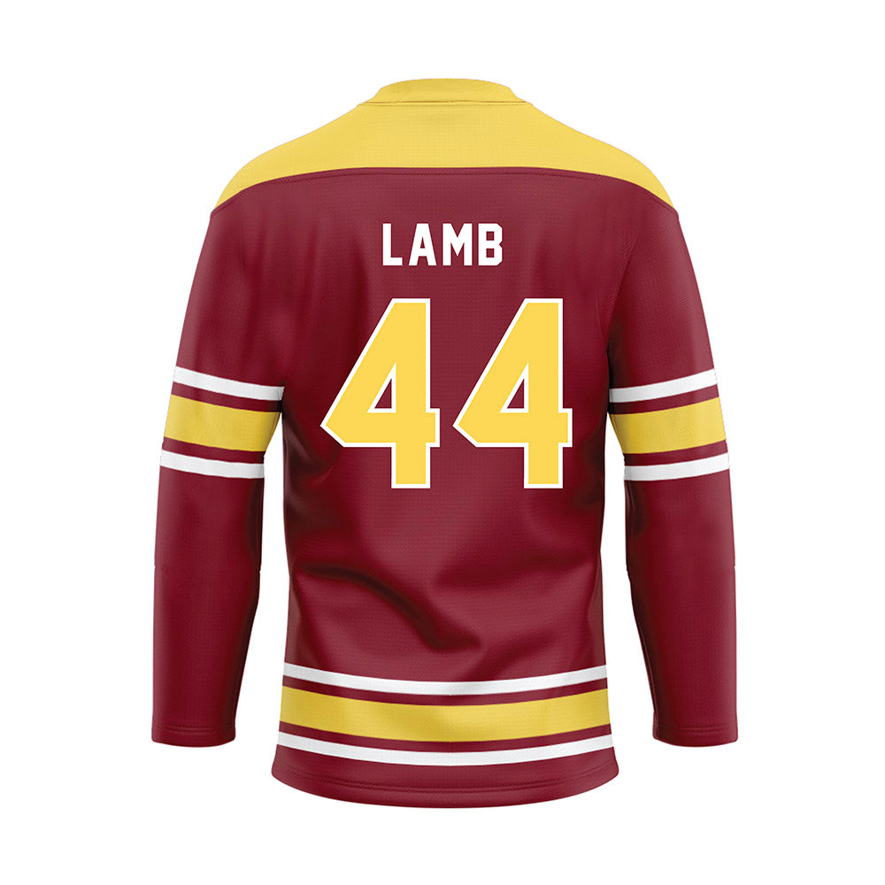NSU - NCAA Baseball : Casey Lamb - Maroon Hockey Jersey-1