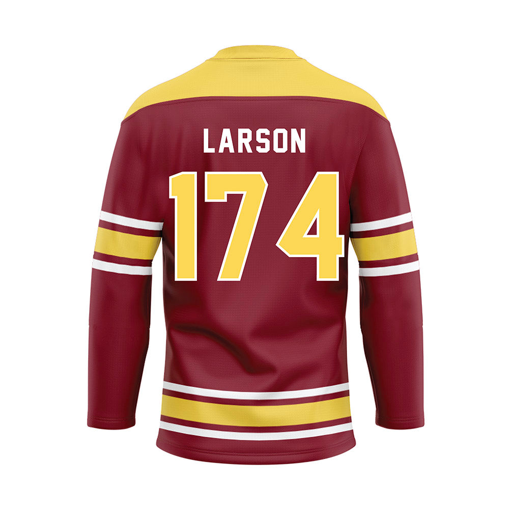 NSU - NCAA Wrestling : Kane Larson - Maroon Hockey Jersey-1
