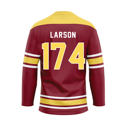 NSU - NCAA Wrestling : Kane Larson - Maroon Hockey Jersey-1