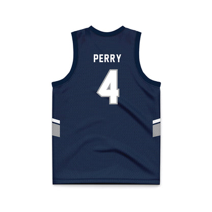 UNF - NCAA Men's Basketball : Christopher Perry - Blue Basketball Jersey-1