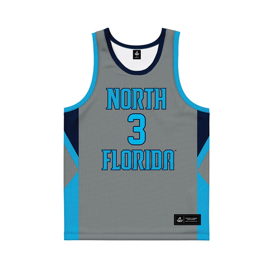 UNF - NCAA Men's Basketball : Mason Lee - Grey Basketball Jersey-0