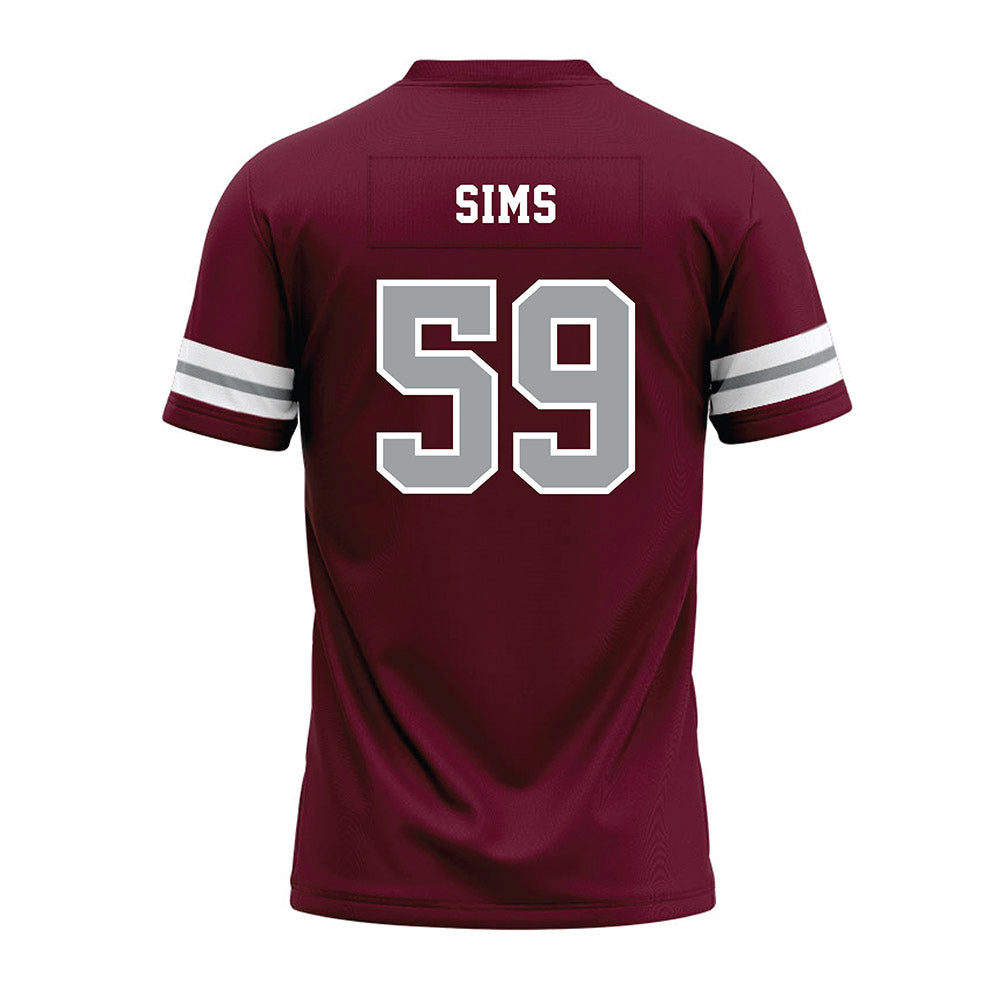 Texas A&M - NCAA Football : Chace Sims - Maroon Premium Football Jersey-1