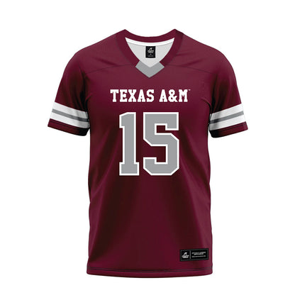 Texas A&M - NCAA Football : Caleb Tafua - Maroon Premium Football Jersey-0