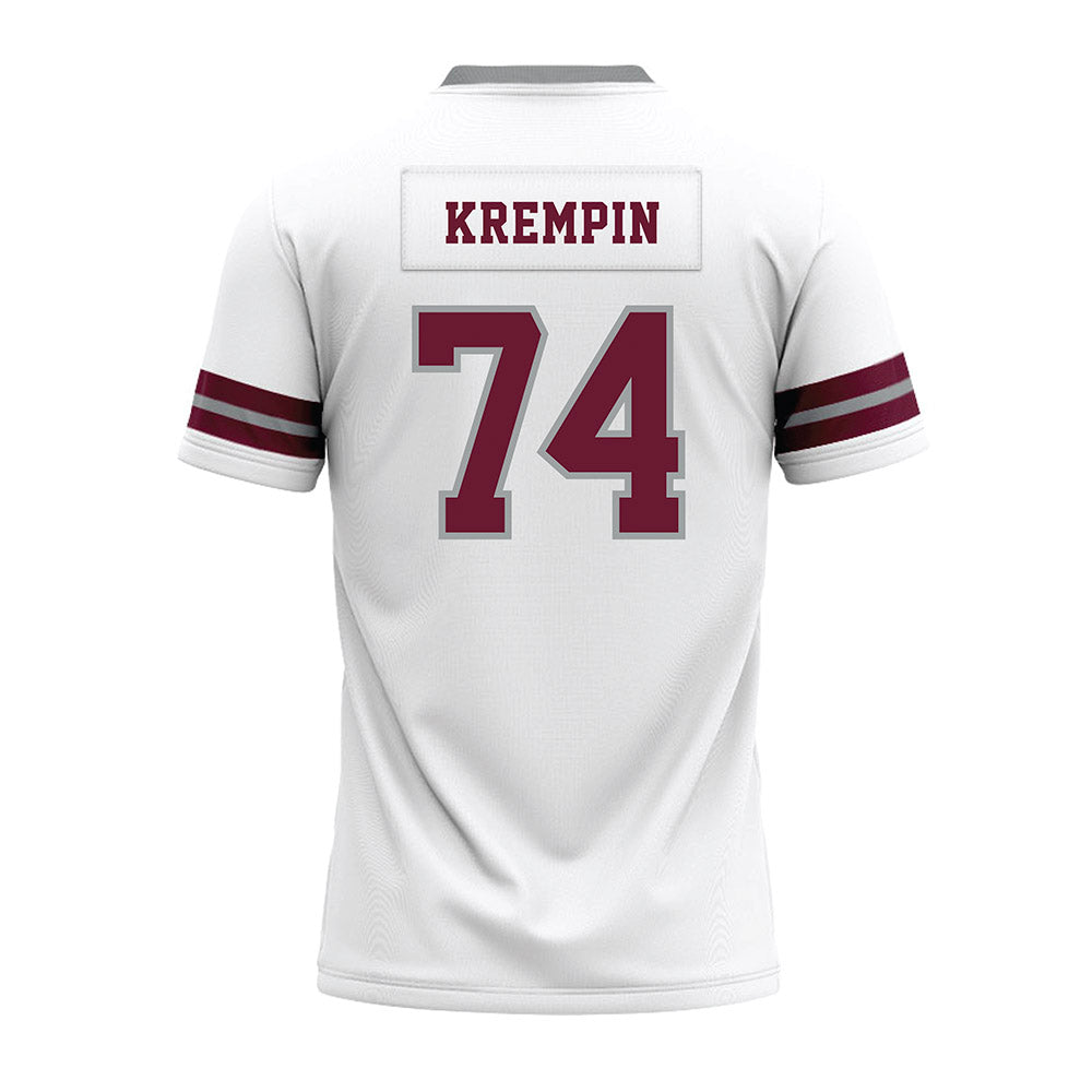 Texas A&M - NCAA Football : Zaden Krempin - White Premium Football Jersey-1