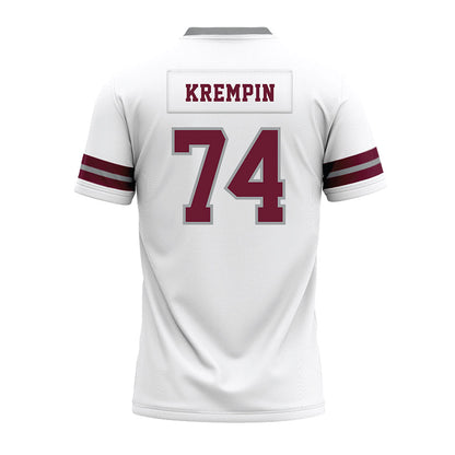 Texas A&M - NCAA Football : Zaden Krempin - White Premium Football Jersey-1