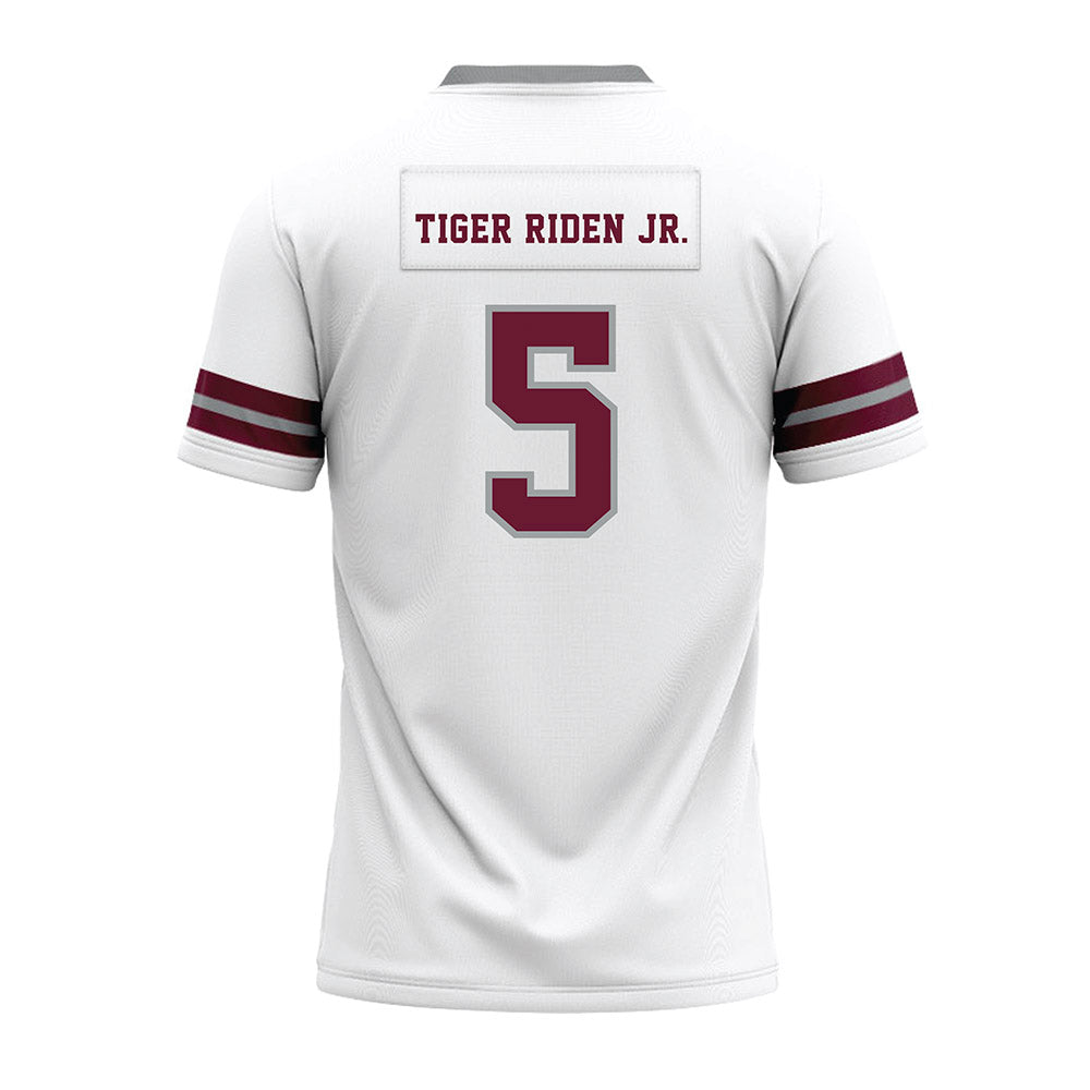 Texas A&M - NCAA Football : Deondrae Tiger Riden Jr. - White Premium Football Jersey-1