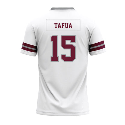 Texas A&M - NCAA Football : Caleb Tafua - White Premium Football Jersey-1