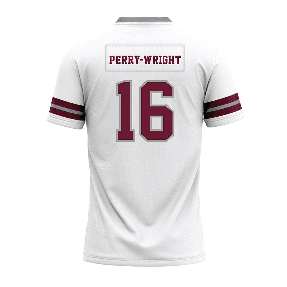 Texas A&M - NCAA Football : Bryce Perry-Wright - White Premium Football Jersey-1