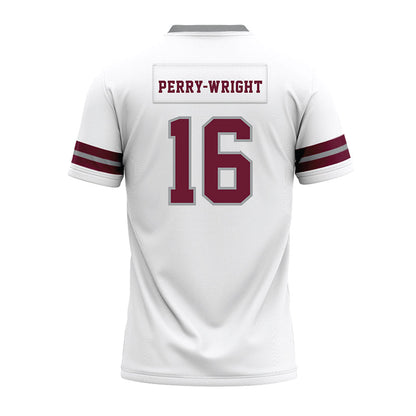 Texas A&M - NCAA Football : Bryce Perry-Wright - White Premium Football Jersey-1