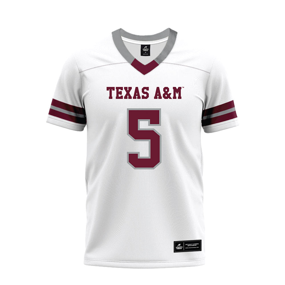 Texas A&M - NCAA Football : Deondrae Tiger Riden Jr. - White Premium Football Jersey-0