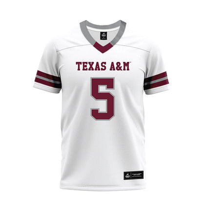 Texas A&M - NCAA Football : Deondrae Tiger Riden Jr. - White Premium Football Jersey-0