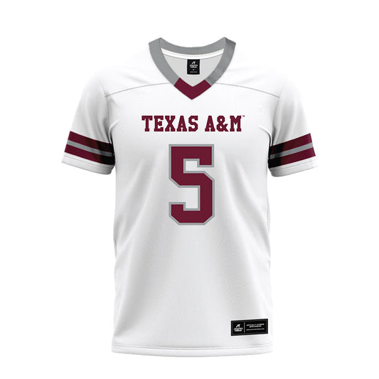Texas A&M - NCAA Football : Deondrae Tiger Riden Jr. - White Premium Football Jersey-0