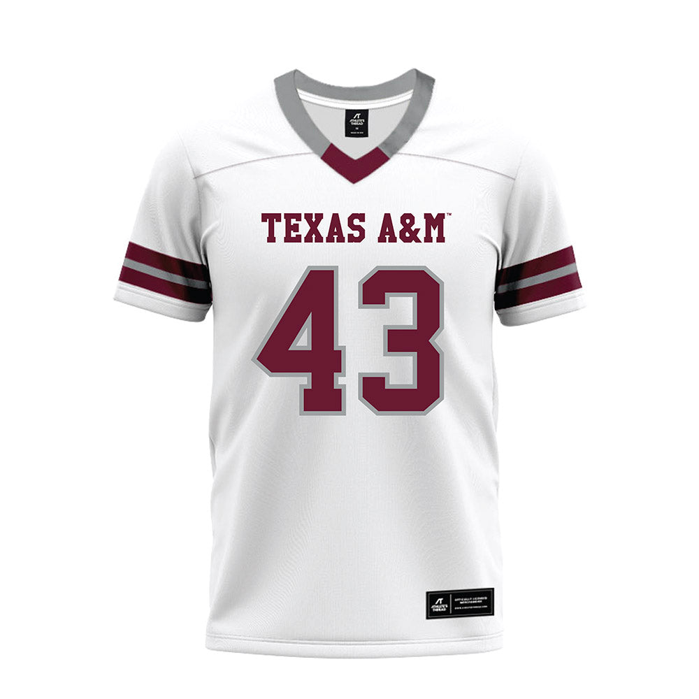 Texas A&M - NCAA Football : Carter Braugh - White Premium Football Jersey-0
