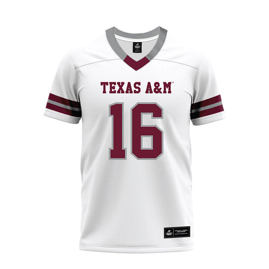 Texas A&M - NCAA Football : Bryce Perry-Wright - White Premium Football Jersey-0