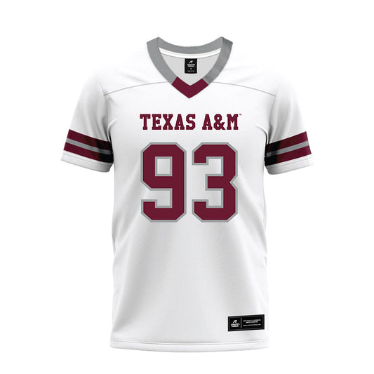 Texas A&M - NCAA Football : Nathan Mabon - White Premium Football Jersey-0