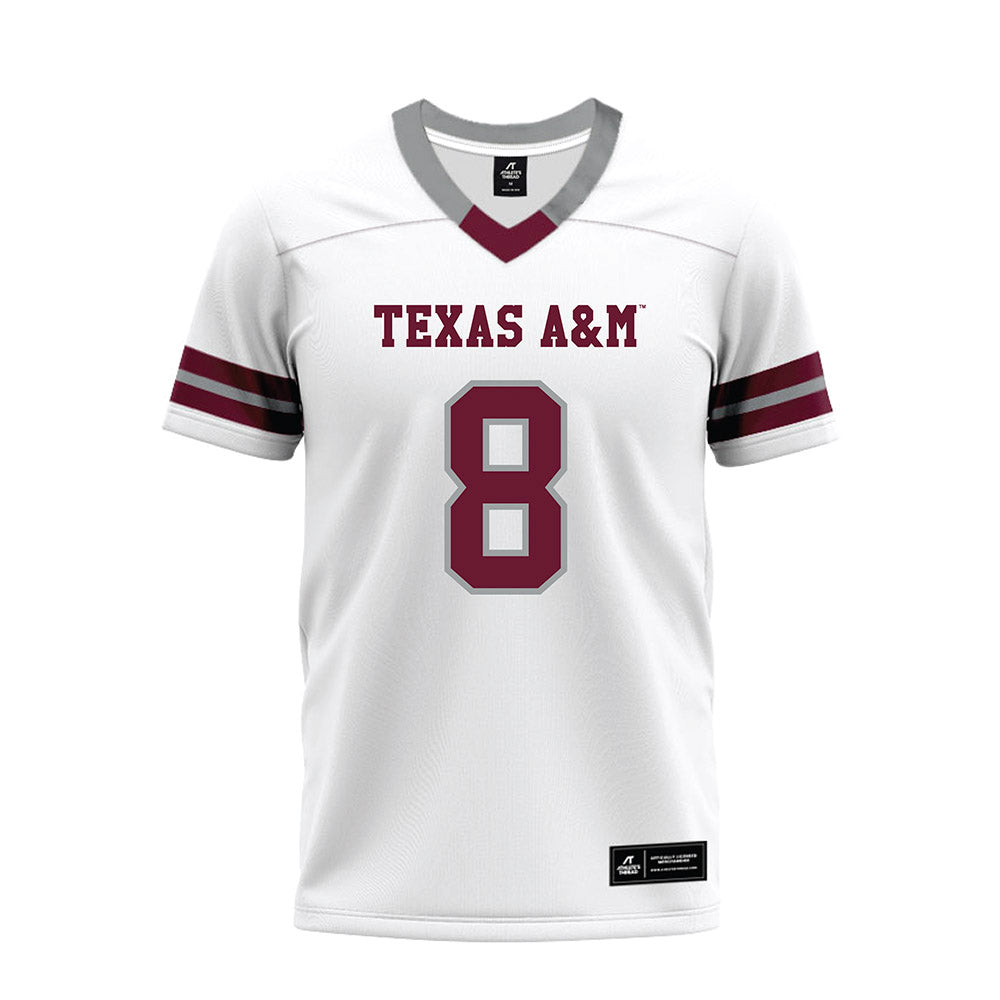 Texas A&M - NCAA Football : Ashton Bethel-Roman - White Premium Football Jersey-0