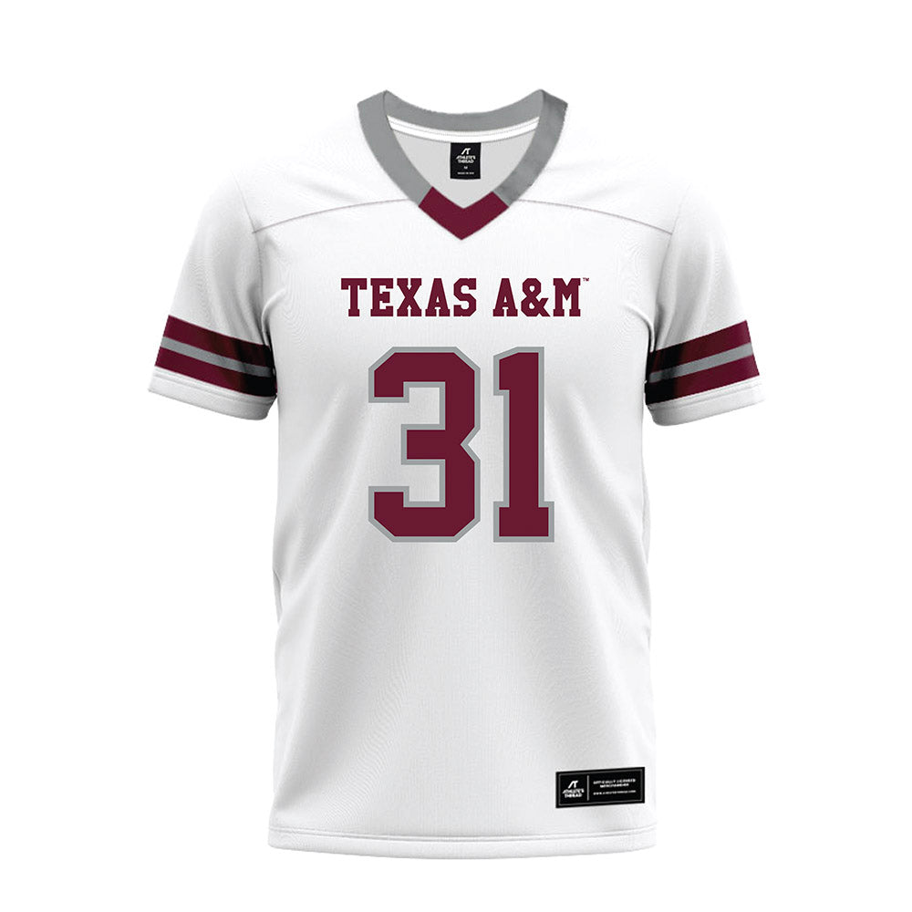 Texas A&M - NCAA Football : Shea Freibaum - White Premium Football Jersey-0