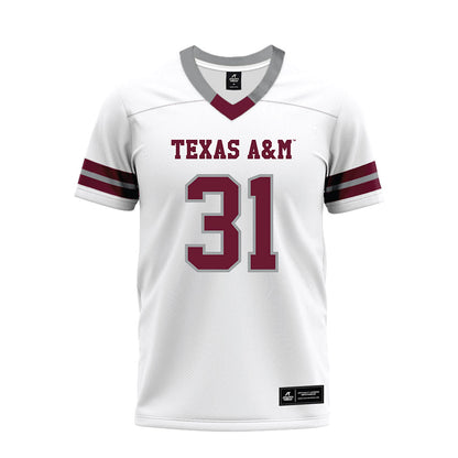 Texas A&M - NCAA Football : Shea Freibaum - White Premium Football Jersey-0