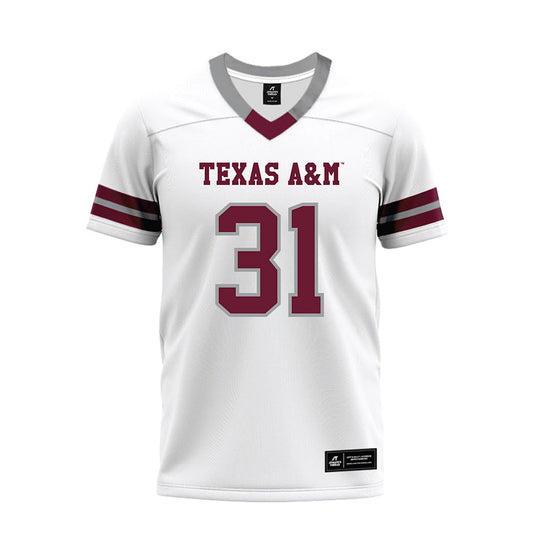 Texas A&M - NCAA Football : Shea Freibaum - White Premium Football Jersey-0