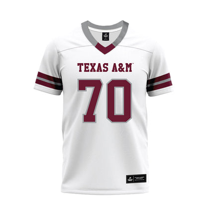 Texas A&M - NCAA Football : Robert Bourdon - White Premium Football Jersey-0