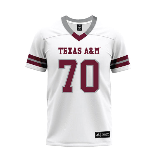 Texas A&M - NCAA Football : Robert Bourdon - White Premium Football Jersey-0