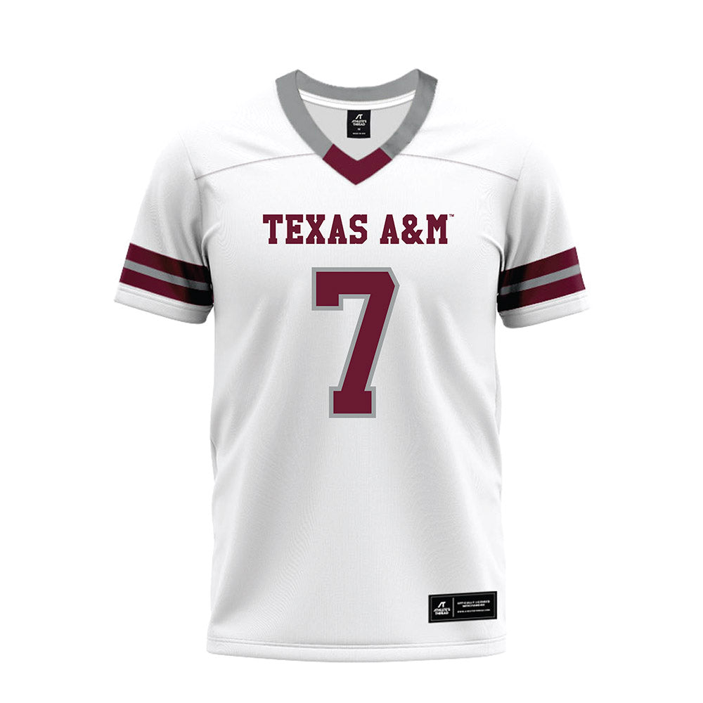 Texas A&M - NCAA Football : Dalton Brooks - White Premium Football Jersey-0