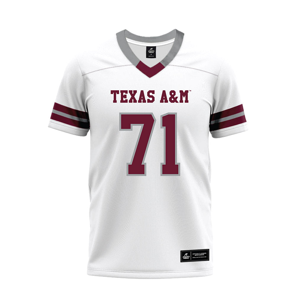 Texas A&M - NCAA Football : Tyree Adams - White Premium Football Jersey-0