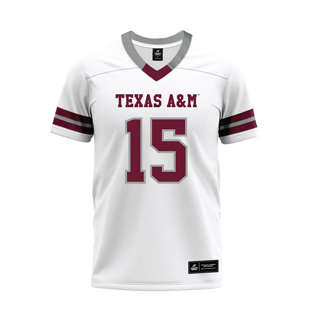 Texas A&M - NCAA Football : Caleb Tafua - White Premium Football Jersey-0