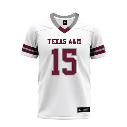 Texas A&M - NCAA Football : Caleb Tafua - White Premium Football Jersey-0