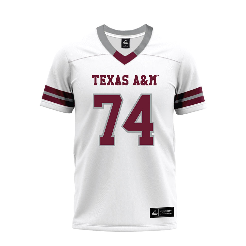 Texas A&M - NCAA Football : Zaden Krempin - White Premium Football Jersey-0