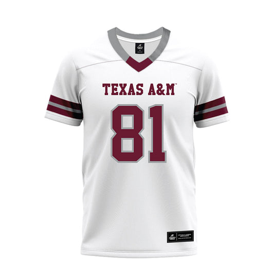 Texas A&M - NCAA Football : Luke Braden - White Premium Football Jersey-0
