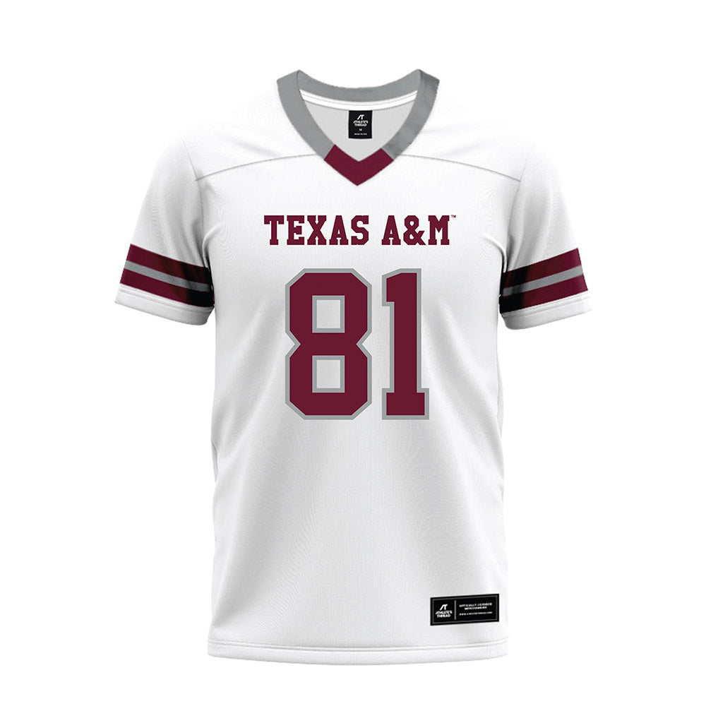 Texas A&M - NCAA Football : Jayden Warren - White Premium Football Jersey-0