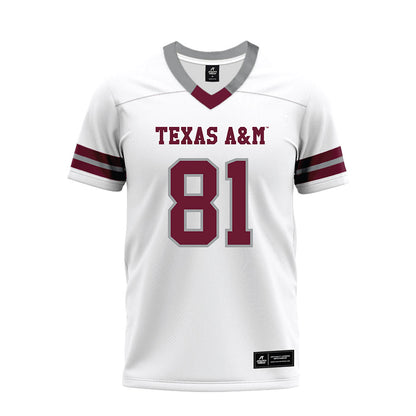 Texas A&M - NCAA Football : Jayden Warren - White Premium Football Jersey-0