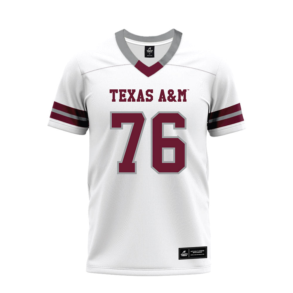 Texas A&M - NCAA Football : Trovon Baugh - White Premium Football Jersey-0