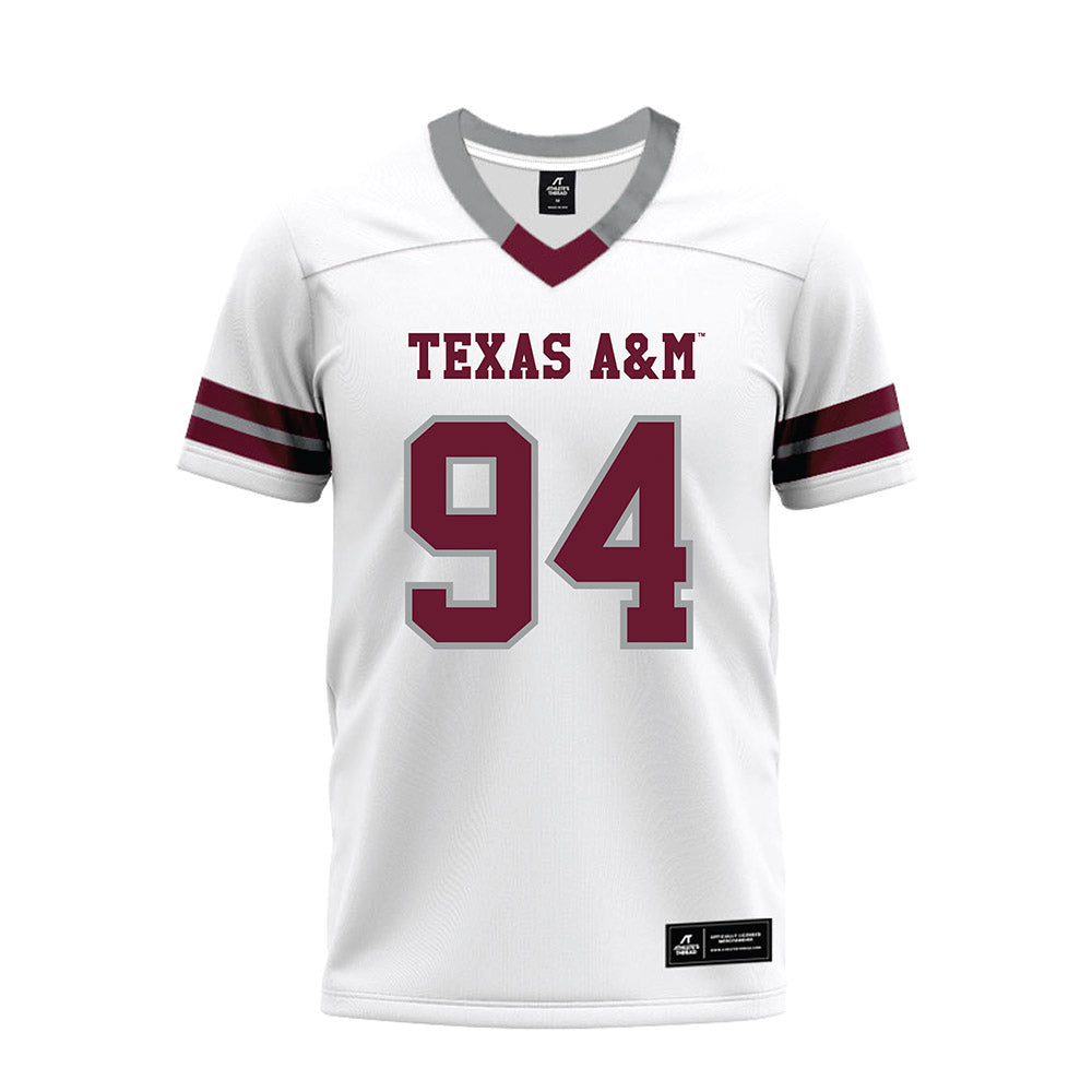 Texas A&M - NCAA Football : Angelo McCullom - White Premium Football Jersey-0